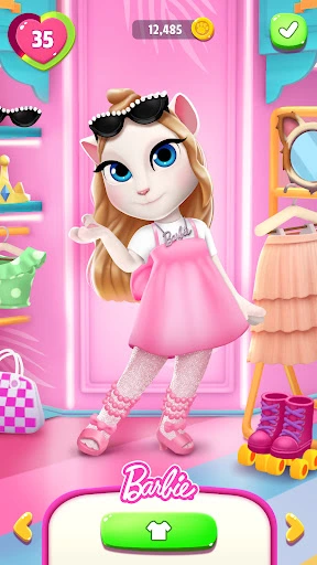 Captura de ecrã 2 de My Talking Angela 2, com um dos mini-jogos coloridos