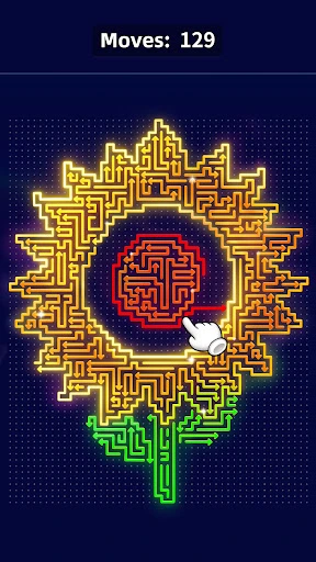 Captura de ecrã 2 de Neon Maze: Glow Art, com um quadro luminoso revelado em luz neon